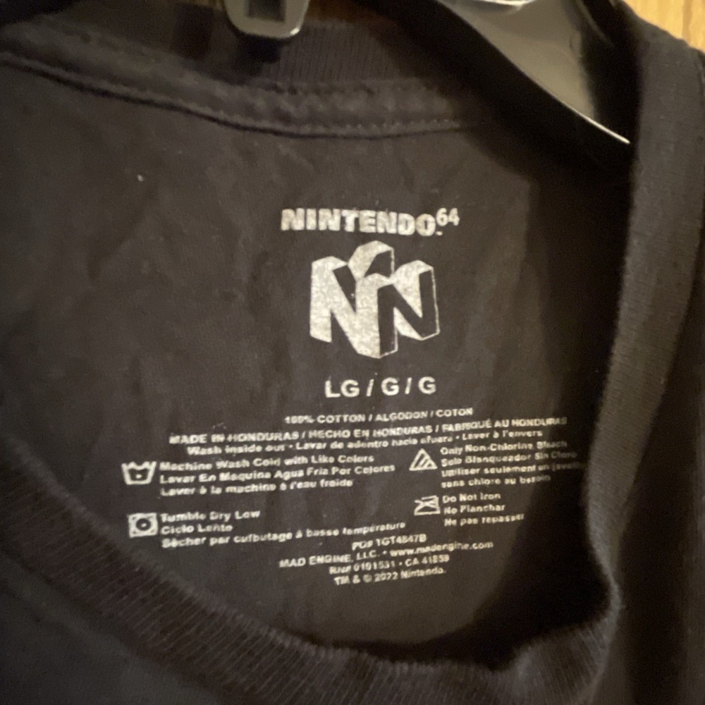 Nintendo 64 Mens Size Large Black T-shirt Short‎ Sleeves Logo - Picture 3 of 4